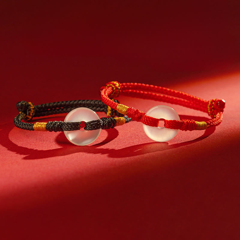 FREE Today: Strength Connection White Chalcedony Peace Buckle Braided Bracelet