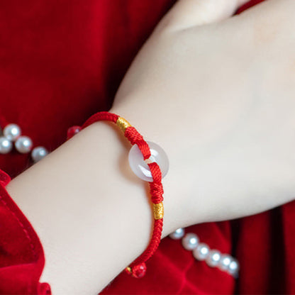 FREE Today: Strength Connection White Chalcedony Peace Buckle Braided Bracelet