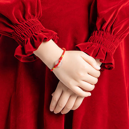 FREE Today: Strength Connection White Chalcedony Peace Buckle Braided Bracelet