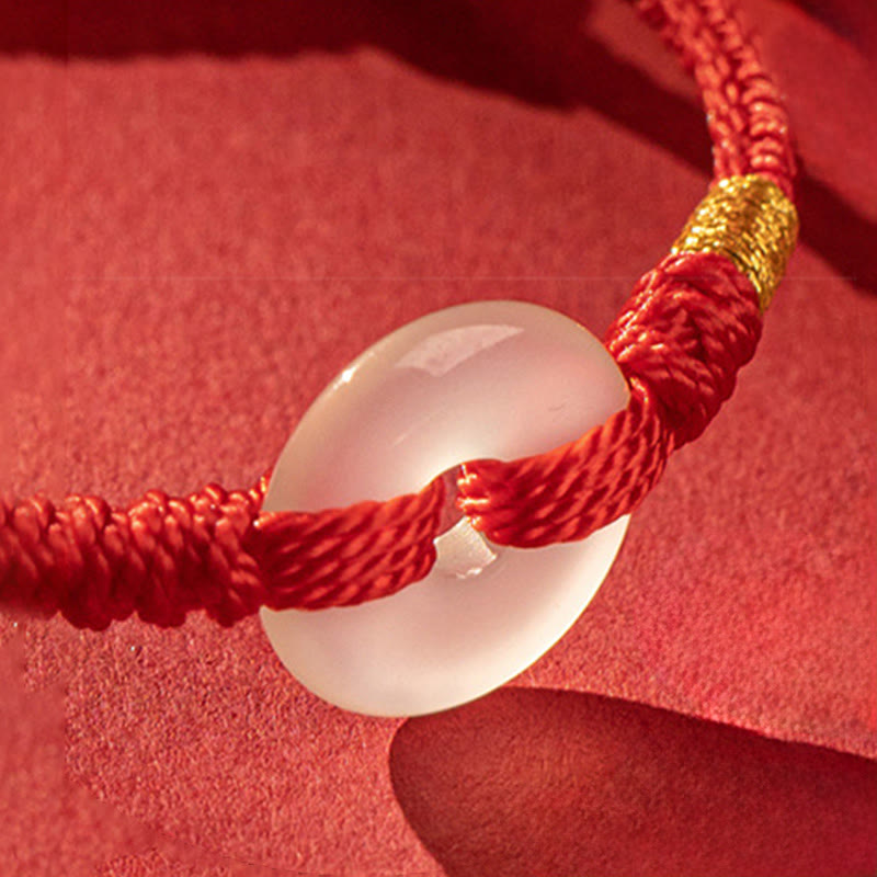 FREE Today: Strength Connection White Chalcedony Peace Buckle Braided Bracelet