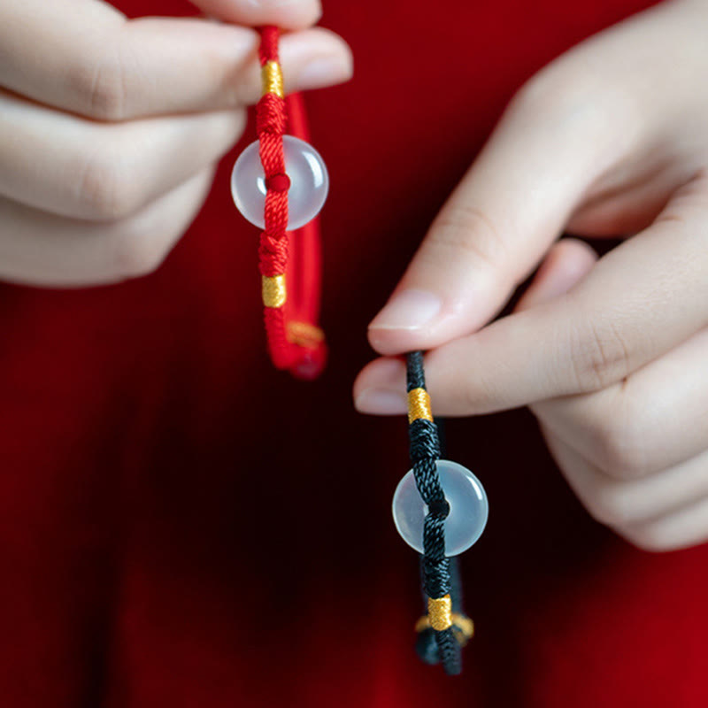 FREE Today: Strength Connection White Chalcedony Peace Buckle Braided Bracelet