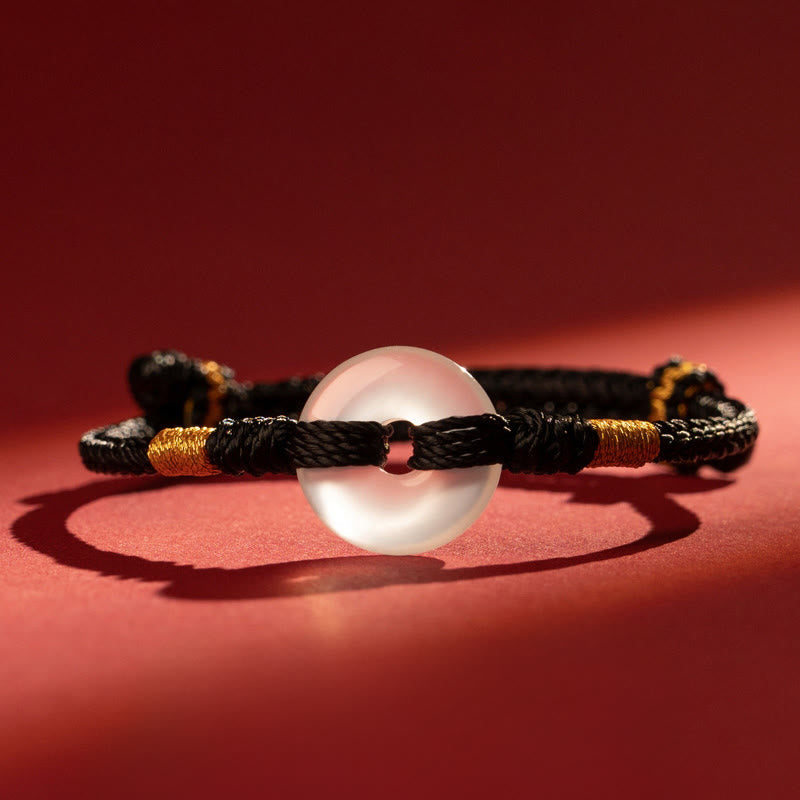 FREE Today: Strength Connection White Chalcedony Peace Buckle Braided Bracelet