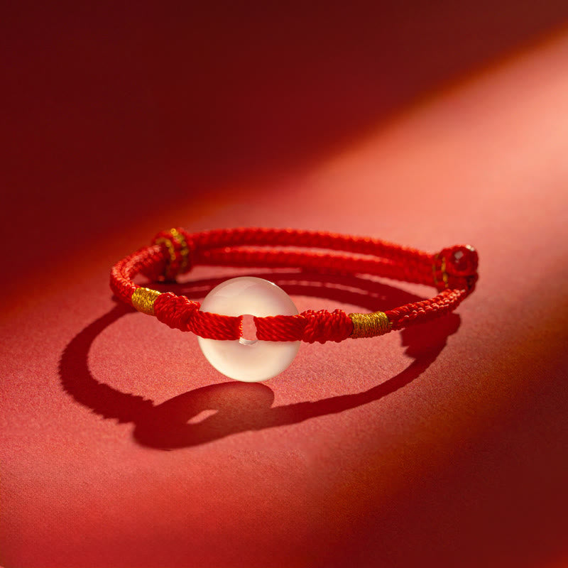 FREE Today: Strength Connection White Chalcedony Peace Buckle Braided Bracelet