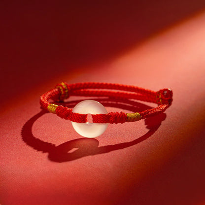 FREE Today: Strength Connection White Chalcedony Peace Buckle Braided Bracelet