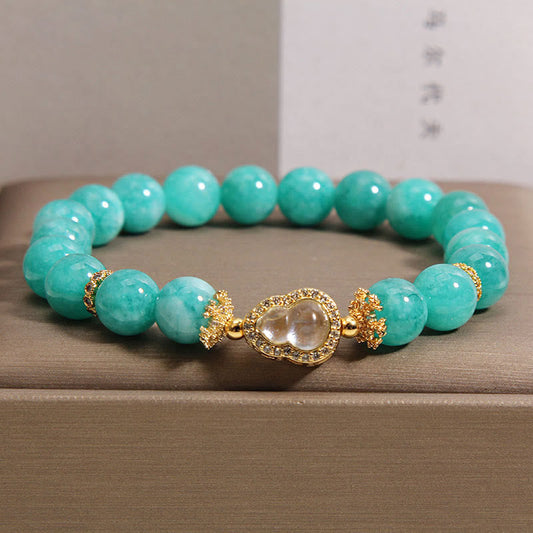 FREE Today: Healing and Confidence Gourd Design Amazonite Stone Beads Bracelet
