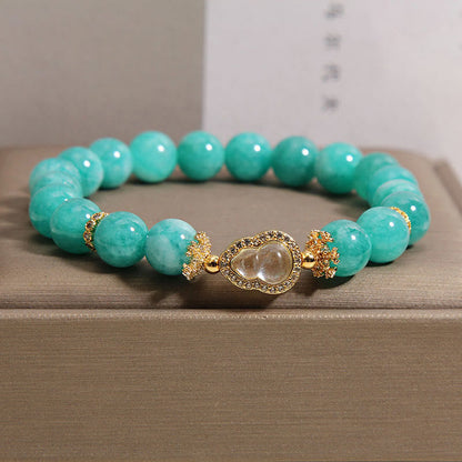 FREE Today: Healing and Confidence Gourd Design Amazonite Stone Beads Bracelet