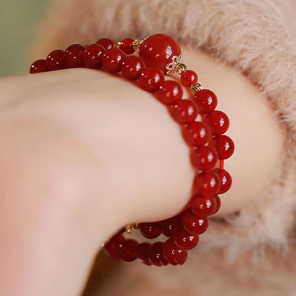 FREE Today: Self-acceptance and Confidence Double Wrap Red Agate Beaded Bracelet