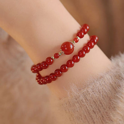 FREE Today: Self-acceptance and Confidence Double Wrap Red Agate Beaded Bracelet