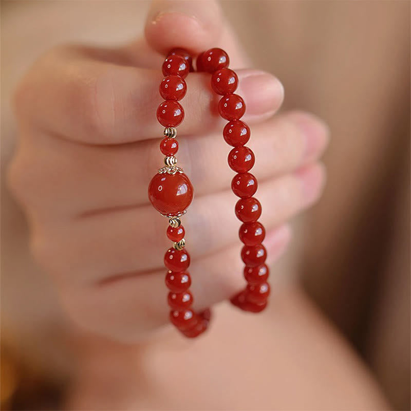 FREE Today: Self-acceptance and Confidence Double Wrap Red Agate Beaded Bracelet