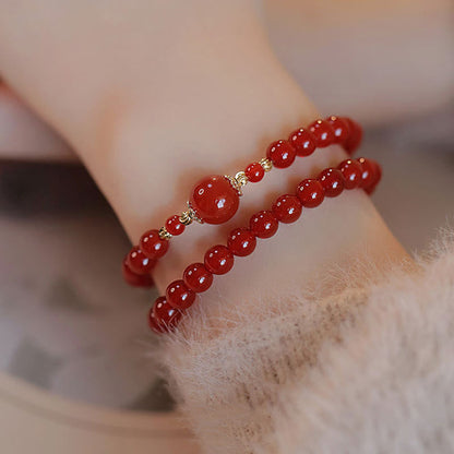 FREE Today: Self-acceptance and Confidence Double Wrap Red Agate Beaded Bracelet