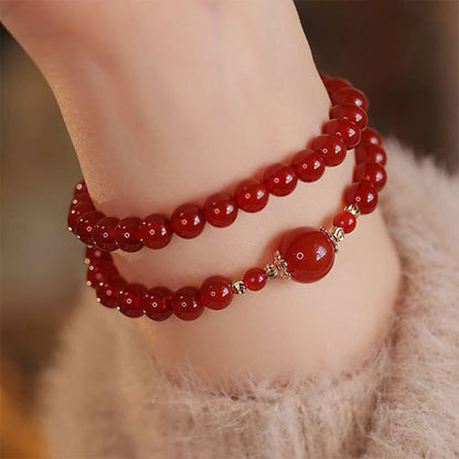 FREE Today: Self-acceptance and Confidence Double Wrap Red Agate Beaded Bracelet