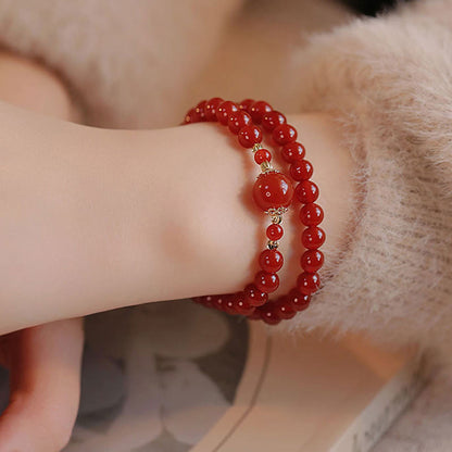 FREE Today: Self-acceptance and Confidence Double Wrap Red Agate Beaded Bracelet