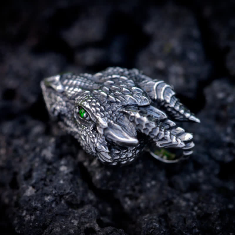 FREE Today: Men's Viking Green Eye Dragon Head Necklace