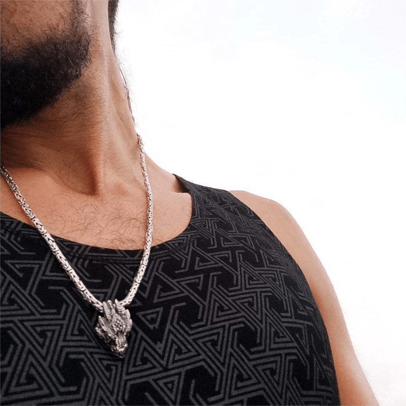 FREE Today: Men's Viking Green Eye Dragon Head Necklace