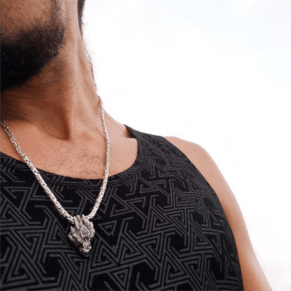 FREE Today: Men's Viking Green Eye Dragon Head Necklace